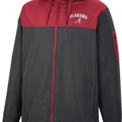 Colosseum Men's Alabama Crimson Tide Grey Hooded Windbreaker