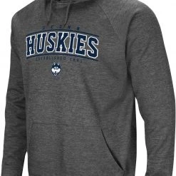Colosseum Men's UConn Huskies Heather Charcoal Cloverleaf Hoodie
