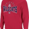 Colosseum Men's Arizona Wildcats Red Stadium Crew Sweatshirt
