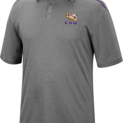 Colosseum Men's LSU Tigers Gray Polo