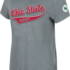 Colosseum Women's Ohio State Buckeyes Gray Scoop T-Shirt