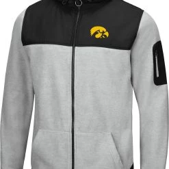 Colosseum Men's Iowa Hawkeyes Grey Swartz Full-Zip Jacket