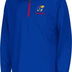 Colosseum Youth Kansas Jayhawks Blue Quarter-Zip Pullover Shirt For Boys'