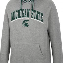 Colosseum Men's Michigan State Spartans Grey Baller Pullover Hoodie
