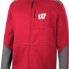 Colosseum Men's Wisconsin Badgers Red Playin Full Zip Jacket