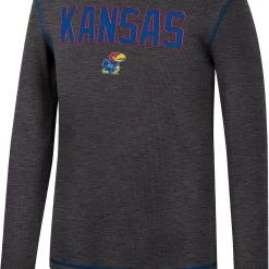 Colosseum Men's Kansas Jayhawks Grey Therma Longsleeve T-Shirt