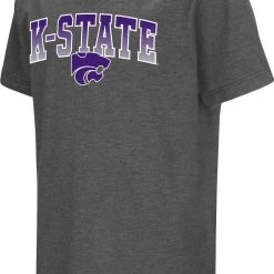Colosseum Youth Kansas State Wildcats Grey Dual Blend T-Shirt For Girls'