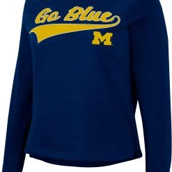 Colosseum Women's Michigan Wolverines Blue Already Did Pullover Sweatshirt