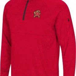 Colosseum Men's Maryland Terrapins Red Rival 1/4 Zip Jacket