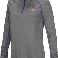 Colosseum Women's LSU Tigers Gray Stingray 1/4 Zip Jacket