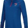 Colosseum Women's Kansas Jayhawks Blue Stingray 1/4 Zip Jacket