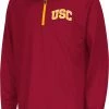 Colosseum Youth USC Trojans Cardinal Draft 1/4 Zip Jacket For Boys'