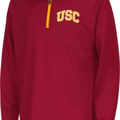 Colosseum Youth USC Trojans Cardinal Draft 1/4 Zip Jacket For Boys'