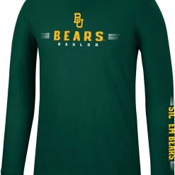 Colosseum Men's Baylor Bears Green Spackler Longsleeve T-Shirt