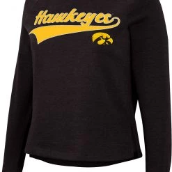 Colosseum Women's Iowa Hawkeyes Black Already Did Pullover Sweatshirt