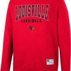 Colosseum Men's Louisville Cardinals Cardinal Red Scholarship Pullover Sweatshirt