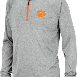 Colosseum Youth Clemson Tigers Gray Draft 1/4 Zip Jacket For Girls'