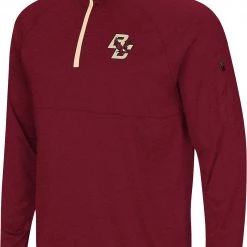 Colosseum Men's Boston College Eagles Maroon Rival 1/4 Zip Jacket