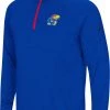 Colosseum Men's Kansas Jayhawks Blue Rival 1/4 Zip Jacket