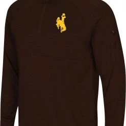 Colosseum Men's Wyoming Cowboys Brown Rival 1/4 Zip Jacket
