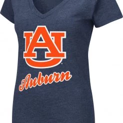 Colosseum Women's Auburn Tigers Blue Dual Blend V-Neck T-Shirt