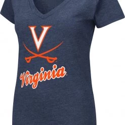 Colosseum Women's Virginia Cavaliers Blue Dual Blend V-Neck T-Shirt