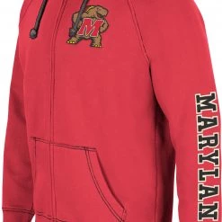 Colosseum Men's Maryland Terrapins Red Intervention Full-Zip Hoodie