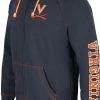 Colosseum Men's Virginia Cavaliers Blue Intervention Full-Zip Hoodie