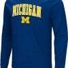 Colosseum Men's Michigan Wolverines Blue Playbook Long Sleeve T-Shirt
