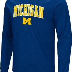 Colosseum Men's Michigan Wolverines Blue Playbook Long Sleeve T-Shirt
