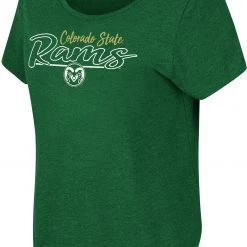 Colosseum Women's Colorado State Rams Green Curved Hem T-Shirt