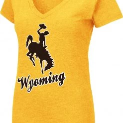 Colosseum Women's Wyoming Cowboys Navy Dual Blend V-Neck T-Shirt