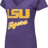 Colosseum Women's LSU Tigers Purple Dual Blend V-Neck T-Shirt