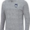 Colosseum Men's UConn Huskies Grey Quarter-Zip Pullover Shirt