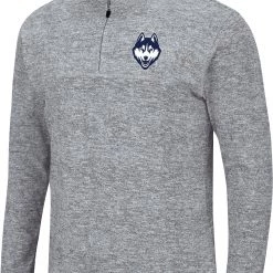 Colosseum Men's UConn Huskies Grey Quarter-Zip Pullover Shirt