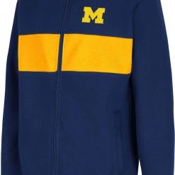 Colosseum Youth Michigan Wolverines Blue Woodman Full-Zip Hoodie For Boys'