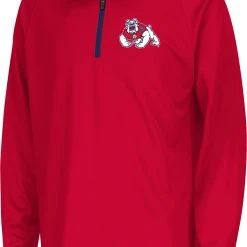 Colosseum Youth Fresno State Bulldogs Red Draft 1/4 Zip Jacket For Boys'