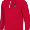 Colosseum Men's Boston Terriers Red Rival 1/4 Zip Jacket