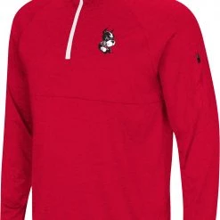Colosseum Men's Boston Terriers Red Rival 1/4 Zip Jacket