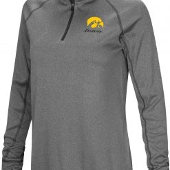Colosseum Women's Iowa Hawkeyes Charcoal Stingray Quarter-Zip Shirt