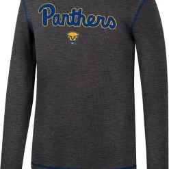 Colosseum Men's Pitt Panthers Grey Therma Longsleeve T-Shirt