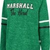 Colosseum Women's Marshall Thundering Herd Green Beach Break Pullover Sweatshirt