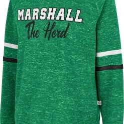 Colosseum Women's Marshall Thundering Herd Green Beach Break Pullover Sweatshirt