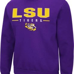 Colosseum Men's LSU Tigers Purple Time Machine Crew Pullover Sweatshirt