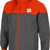 Colosseum Men's Clemson Tigers Grey Game Night Full-Zip Jacket