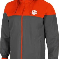 Colosseum Men's Clemson Tigers Grey Game Night Full-Zip Jacket