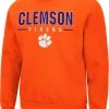 Colosseum Men's Clemson Tigers Orange Time Machine Crew Pullover Sweatshirt