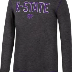 Colosseum Men's Kansas State Wildcats Grey Therma Longsleeve T-Shirt