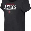 Colosseum Women's San Diego State Aztecs Black Curved Hem T-Shirt