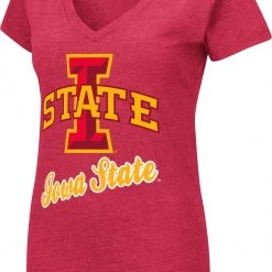 Colosseum Women's Iowa State Cyclones Cardinal Dual Blend V-Neck T-Shirt